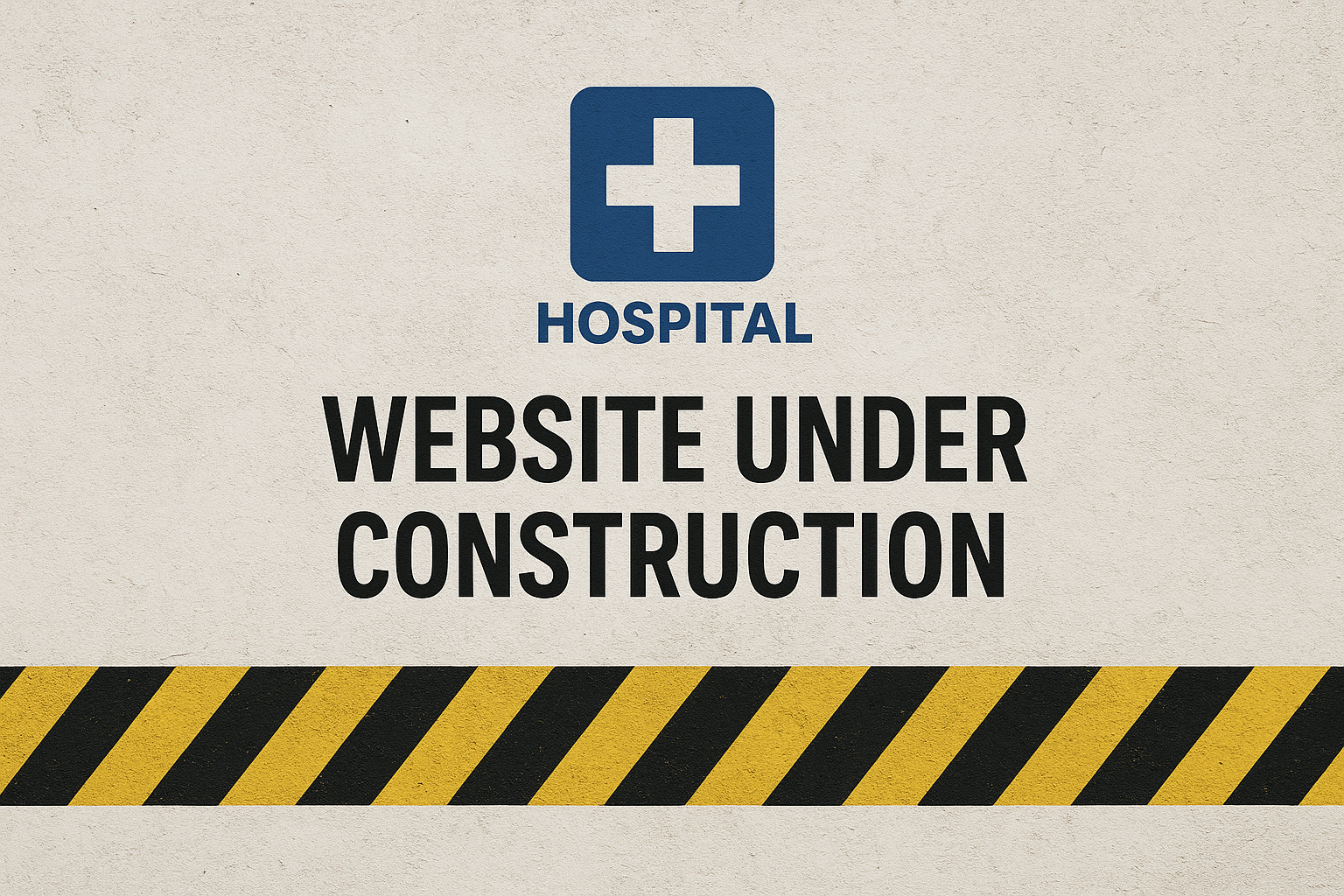 Hospital website under construction banner